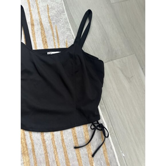 LOVE TO BE LOVED Black Gathered Side Crop Tank Top Size 3X NEW NWT - Picture 4 of 5